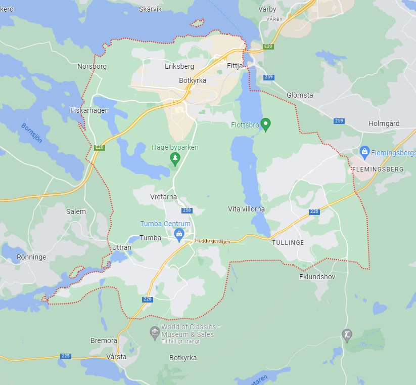 Karta över Botkyrka