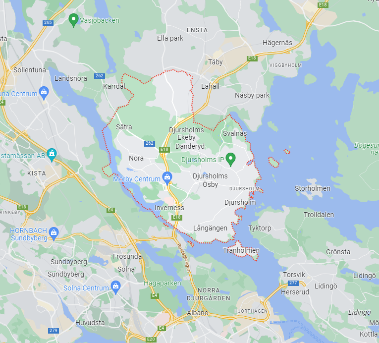 Karta över Danderyd